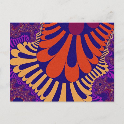 Paarse en blauwe leng briefkaart (Voorkant)
