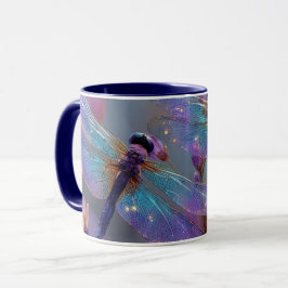 paarse en blauwe libellen mok