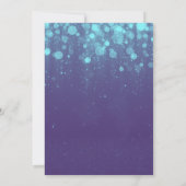 Paarse en blauwe lichten en Glitter Wedding Kaart (Achterkant)