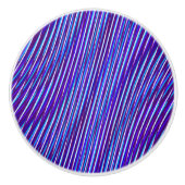 Paarse en blauwe lijnen - Psychedelic, Trippy Stri Keramische Knop (Voorkant)