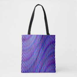 Paarse en blauwe lijnen - Psychedelic, Trippy Stri Tote Bag