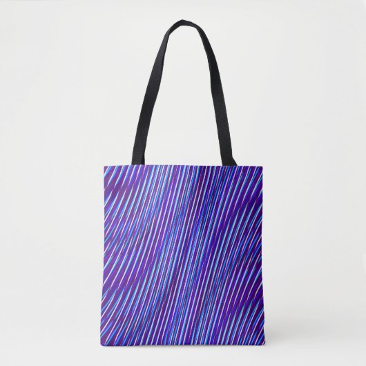 Paarse en blauwe lijnen - Psychedelic, Trippy Stri Tote Bag (Voorkant)