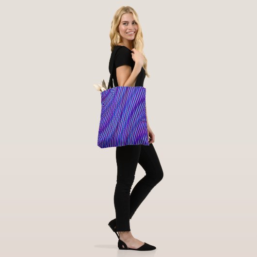 Paarse en blauwe lijnen - Psychedelic, Trippy Stri Tote Bag