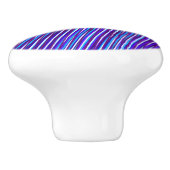 Paarse en blauwe lijnen - Psychedelische, trippy s Keramische Knop (Zijkant)