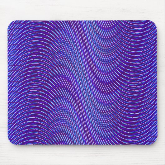 Paarse en blauwe lijnen - Psychedelische, trippy s Muismat (Voorkant)