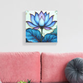 Paarse en blauwe lotus canvas afdruk (Insitu (Woonkamer))