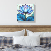 Paarse en blauwe lotus canvas afdruk (Insitu (Slaapkamer))