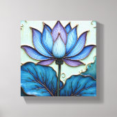 Paarse en blauwe lotus canvas afdruk (Voorkant)