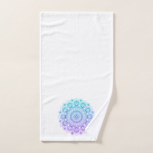 Paarse en blauwe mandala bad handdoek (Handdoek)