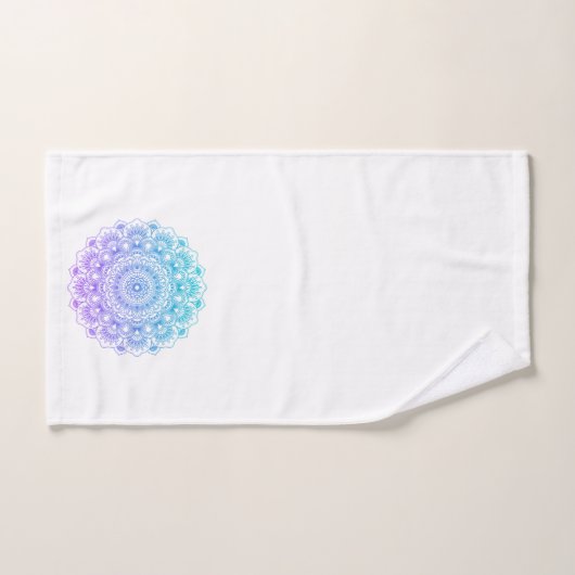 Paarse en blauwe mandala bad handdoek (Handdoek)