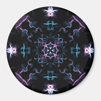 Paarse en blauwe Mandala Flower Magneet
