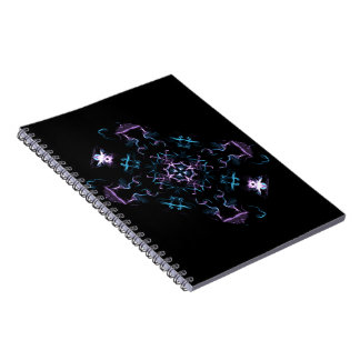Paarse en blauwe Mandala Flower Notitieboek