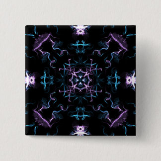 Paarse en blauwe Mandala Flower Vierkante Button 5,1 Cm