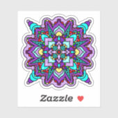 Paarse en blauwe Mandala mystiek Sticker (Vel)