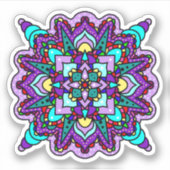 Paarse en blauwe Mandala mystiek Sticker (Voorkant)