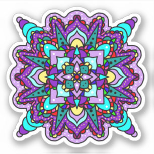 Paarse en blauwe Mandala mystiek Sticker