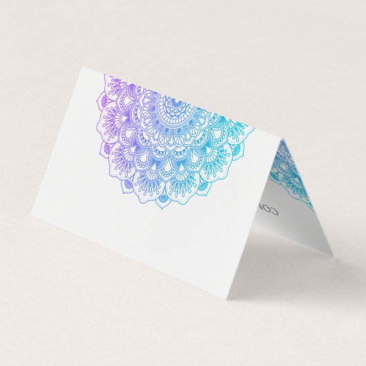 Paarse en blauwe mandala visitekaartje (Achterkant)