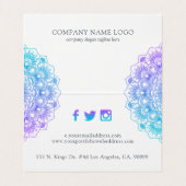 Paarse en blauwe mandala visitekaartje (Binnenkant ongevouwen)