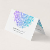 Paarse en blauwe mandala visitekaartje (Voorkant)