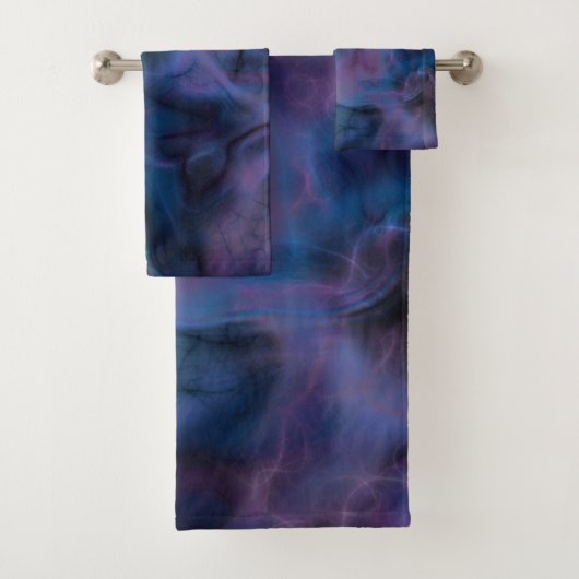 paarse en blauwe Marmer abstract Bad Handdoek (Insitu)