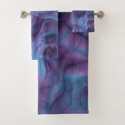 paarse en blauwe Marmer abstract Bad Handdoek (Insitu)