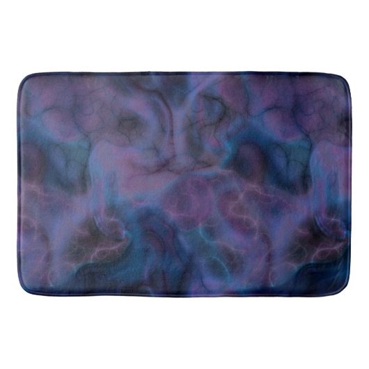 paarse en blauwe Marmer abstract Badmat (Voorkant)
