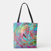Paarse en blauwe marmer Fluid Art op maat Tote Bag (Achterkant)