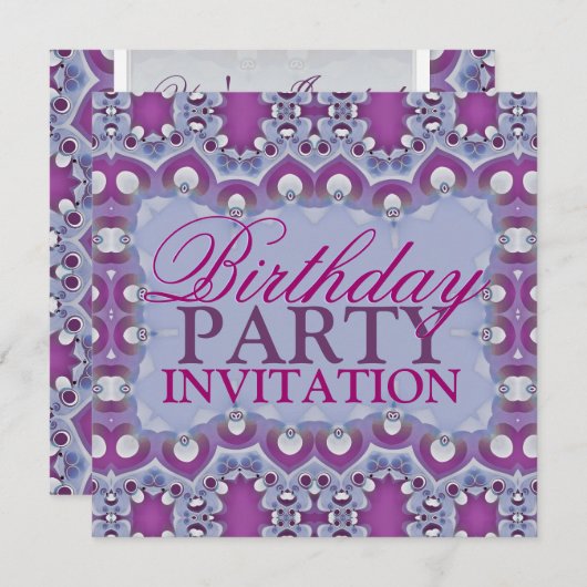 Paarse en blauwe Marokkaanse verjaardagsfeestuitno Kaart (Voorkant / Achterkant)