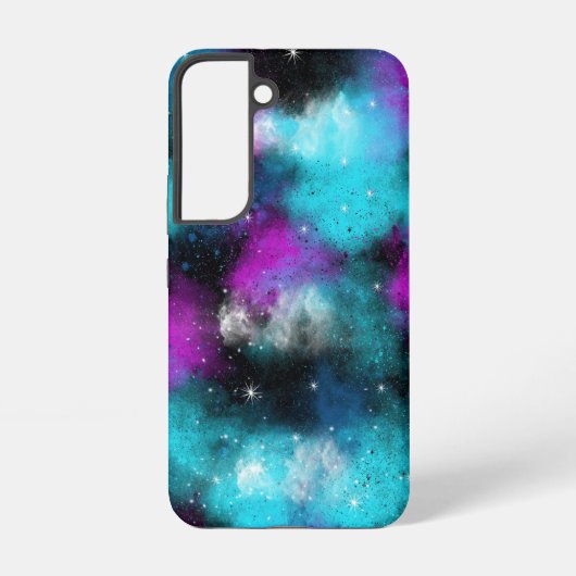 Paarse en blauwe melkweg samsung galaxy hoesje (Achterkant)