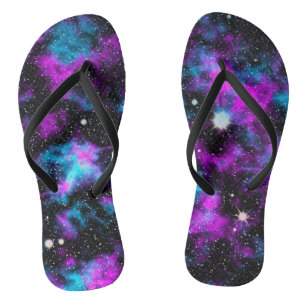 Paarse en blauwe melkweg teenslippers