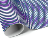 Paarse en blauwe moiré Stripes Moderne Abstracte k Cadeaupapier (Rol Hoek)