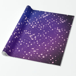 Paarse en blauwe nachtelijke hemel met stars desig cadeaupapier