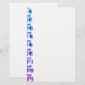 Paarse en blauwe neushoorns - juwelen briefpapier (Voorkant / Achterkant)