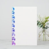 Paarse en blauwe neushoorns - juwelen briefpapier (Staand voorkant)