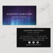 Paarse en blauwe noorderlichten visitekaartje (Voorkant / Achterkant)