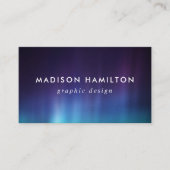 Paarse en blauwe noorderlichten visitekaartje (Voorkant)