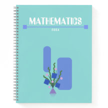 Paarse en blauwe notitieboek met geometrische bloe