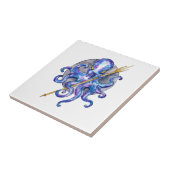 Paarse en blauwe octopus met drieduizend tegeltje (Zijkant)