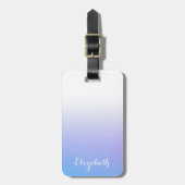 Paarse en blauwe ombre-design bagagelabel (Voorkant verticaal)