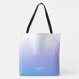 Paarse en blauwe ombre-design tote bag
