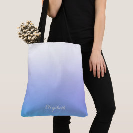 Paarse en blauwe ombre-design tote bag