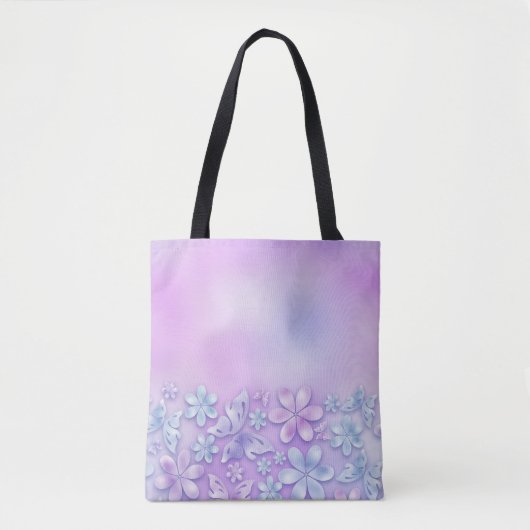 PAARSE EN BLAUWE OMBRE-PLEISTERS TOTE BAG (Voorkant)