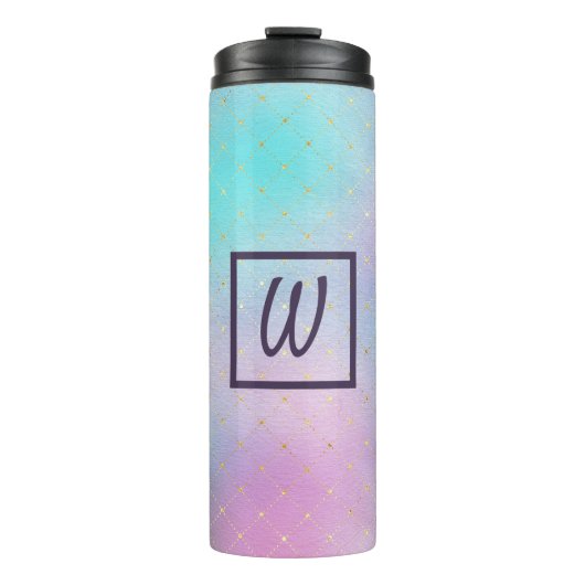 paarse en blauwe ombre thermosbeker (Voorkant)