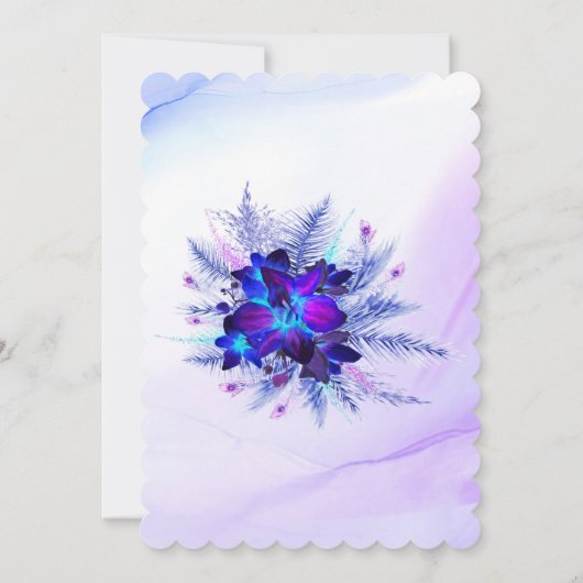 Paarse en blauwe orchidee Quinceañera Kaart (Achterkant)