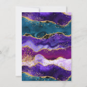 Paarse en blauwe pacock Agate Birthday Bedankkaart (Achterkant)