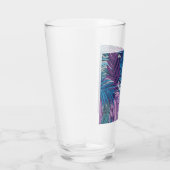 Paarse en blauwe palmblad tropische print glas (Rechts)