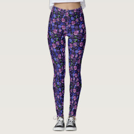 Paarse en Blauwe Pansies Leggings