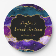 Paarse en Blauwe Peacock Agaat Sweet Sixteen