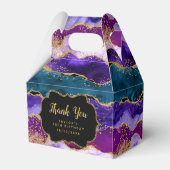 Paarse en Blauwe Peacock Agaat Verjaardag Dank u Bedankdoosjes (Achterkant)