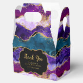 Paarse en Blauwe Peacock Agaat Verjaardag Dank u Bedankdoosjes (Geopend)